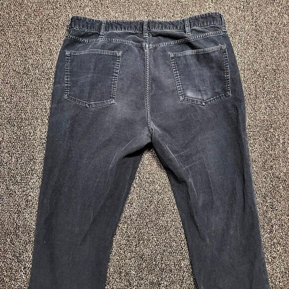 Lands’ End Corduroy Pants Men 38 Black Cotton Vintage Casual Straight Fit - Picture 4 of 5